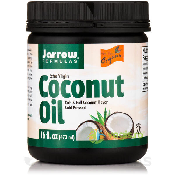 Coconut Oil Extra Virgin (Ulei de cocos) 473ml Secom,, JARROW FORMULAS, Uleiuri Naturale, 1, Vegis.ro