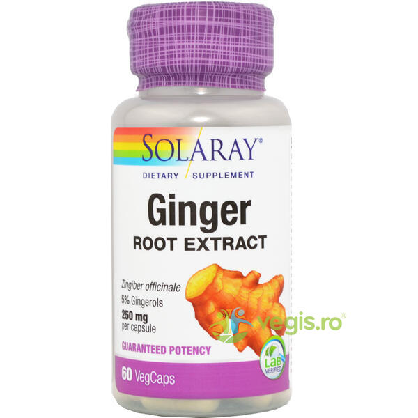 Ginger Root (Ghimbir) 60cps Secom,, SOLARAY, Capsule, Comprimate, 1, Vegis.ro