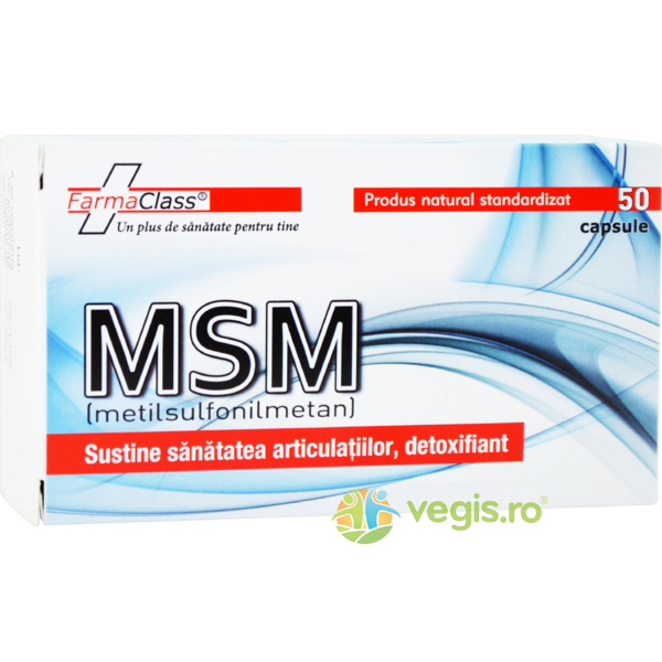 MSM 600mg (Metilsulfonilmetan) 50cps, FARMACLASS, Capsule, Comprimate, 1, Vegis.ro