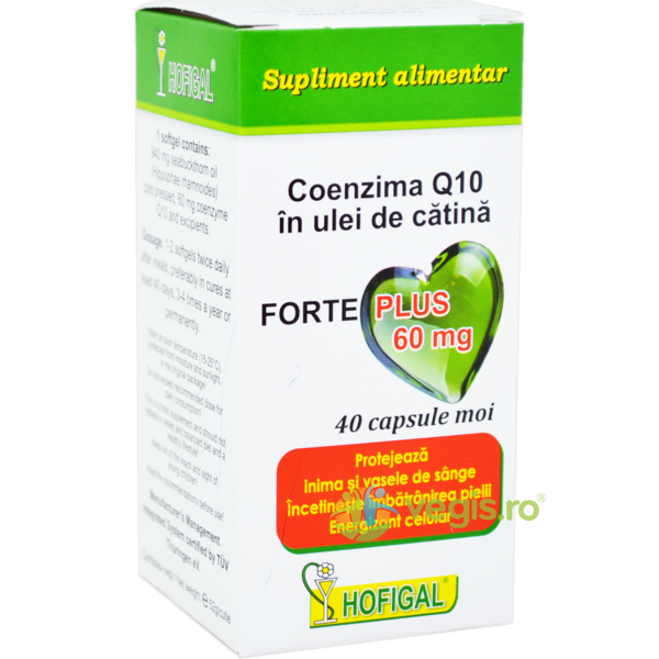 Coenzima Q10 in Ulei Catina Forte Plus 60mg 40cps moi, HOFIGAL, Capsule, Comprimate, 1, Vegis.ro