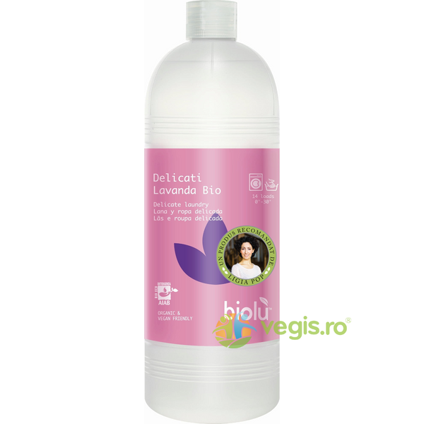 Detergent Pentru Rufe Delicate cu Lavanda Ecologic/Bio 1L, BIOLU, Detergenti de Rufe, 1, Vegis.ro