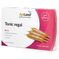 Tonic Regal - Laptisor Pur, Miere si Ginseng 10 fiole APILAND