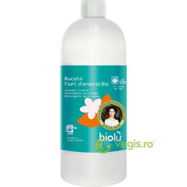 Detergent Lichid pentru Rufe Albe si Colorate cu Portocale Ecologic/Bio 1l, BIOLU, Detergenti de Rufe, 1, Vegis.ro