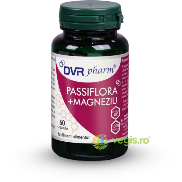 Passiflora + Magneziu 60cps, DVR PHARM, Capsule, Comprimate, 1, Vegis.ro