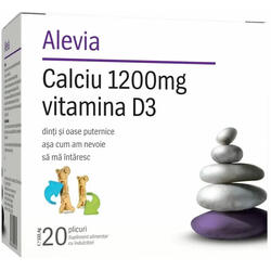 Calciu 1200mg Vitamina D3 20 Plicuri ALEVIA