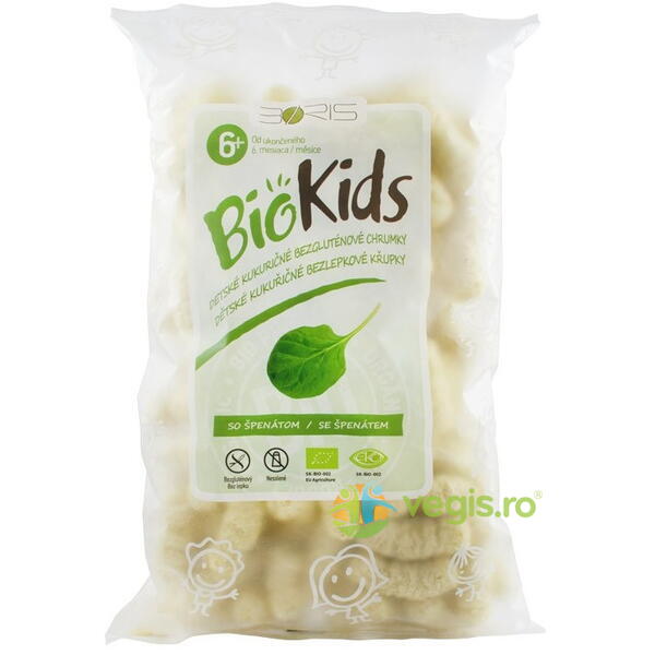 Pufuleti cu Spanac pentru Copii 6+ Luni Ecologici/Bio 55g, BONITAS BIOKIDS, Alimente Naturale Copii, 1, Vegis.ro