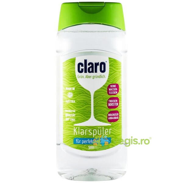 Solutie de Clatire pentru Masina de Spalat Vase Ecologica/Bio 500ml, CLARO, Detergent Vase, 1, Vegis.ro