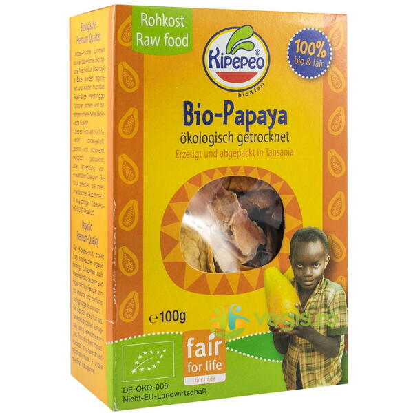 Papaya Bucati Uscate Ecologic/Bio 100g, BIOHOF ALCHLEITNER, Fructe uscate, 1, Vegis.ro