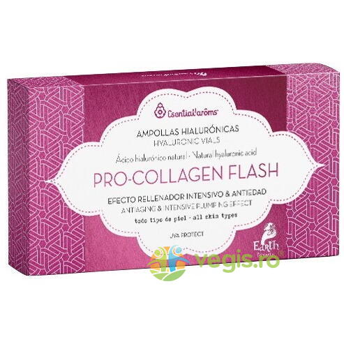 Fiole Anti-Aging cu Acid Hialuronic Natural Pro-Collagen Flash 7x1.5ml, ESENTIALAROMS, Fiole, 2, Vegis.ro