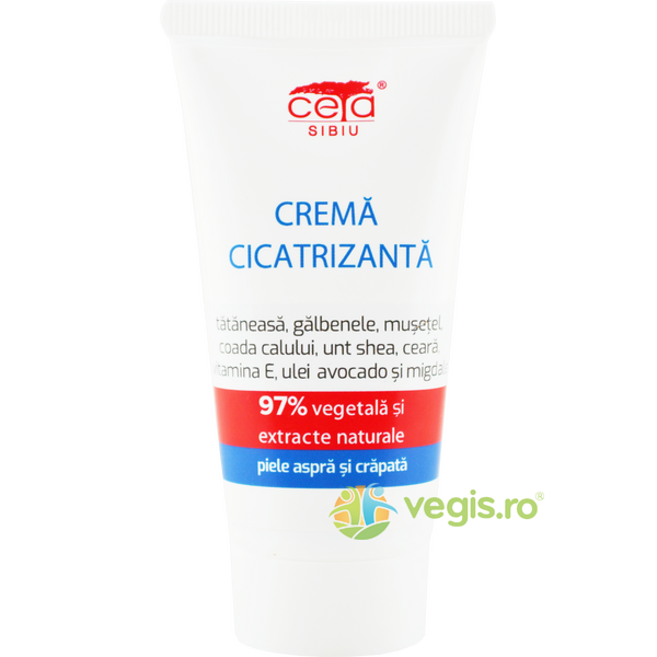 Crema Cicatrizanta cu Tataneasa si Vitamina E 97% Vegetala 50ml, CETA SIBIU, Unguente, Geluri Naturale, 1, Vegis.ro