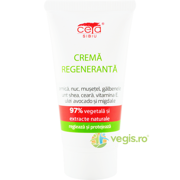 Crema Regeneranta cu Arnica si Vitamina E 97% Vegetala 50ml, CETA SIBIU, Unguente, Geluri Naturale, 1, Vegis.ro