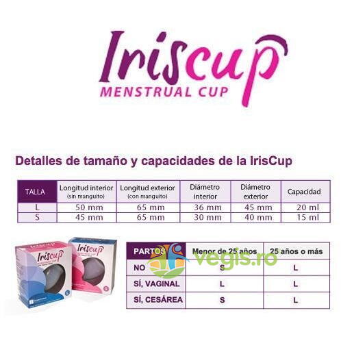 Cupa Menstruala Roz (Marimea S), IRISANA, Ingrijire & Igiena Intima, 3, Vegis.ro