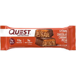 Baton Proteic cu Aroma de Ciocolata, Nuci Pecan si Caramel Quest 60g GNC
