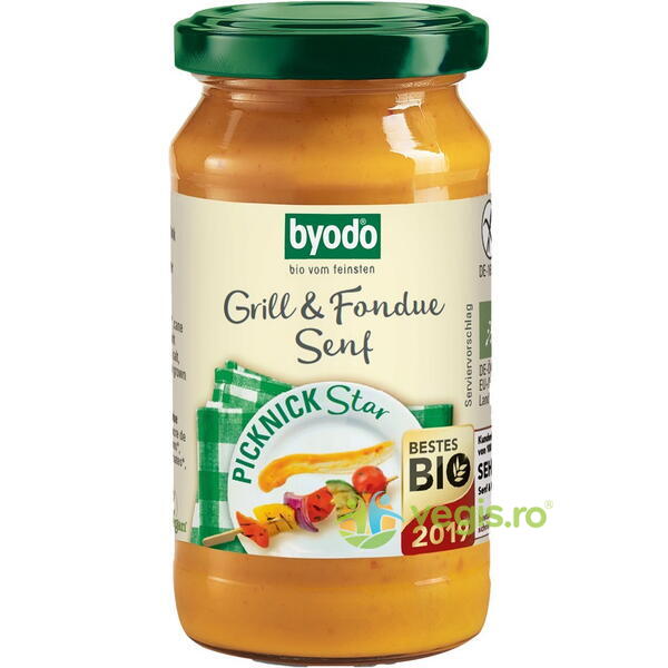 Mustar pentru Gratar si Fondue fara Gluten Ecologic/Bio 200ml, BYODO, Alimente BIO/ECO, 1, Vegis.ro