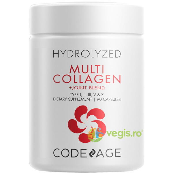 Colagen Hidrolizat + Sustinerea Sanatatii Articulatiilor (Hydrolyzed Multi Collagen + Joint Blend) CodeAge 90cps, GNC, Capsule, Comprimate, 3, Vegis.ro