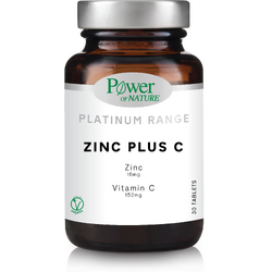 Zinc Plus C (Zinc 16mg + Vitamina C 150mg) Platinum 30tb POWER OF NATURE