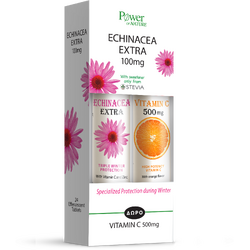 Pachet Echinacea Extra 24tb efervescente + Vitamina C 500mg 20tb efervescente POWER OF NATURE