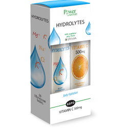 Pachet Hydrolytes 20tb efervescente  + Vitamina C 500mg 20tb efervescente POWER OF NATURE