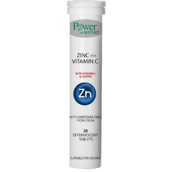Zinc Plus Vitamina C 500mg si Cupru 20tb efervescente POWER OF NATURE