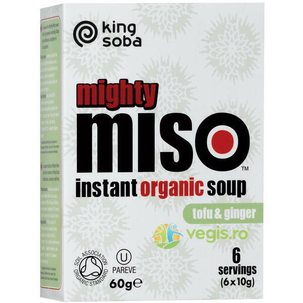 Supa Miso Instant cu Tofu si Ghimbir Ecologica/Bio 60g, KING SOBA, Alimente BIO/ECO, 1, Vegis.ro
