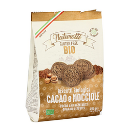 Biscuiti cu Cacao si Alune de Padure fara Gluten Ecologice/Bio 250g NATUROTTI