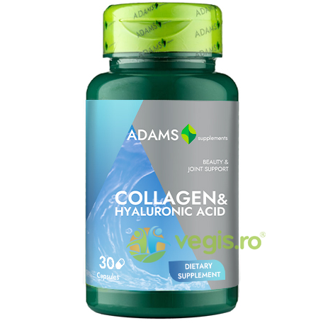 Collagen si Acid Hialuronic 30cps Cadou, ADAMS VISION, Capsule, Comprimate, 1, Vegis.ro