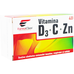 Vitamina D3 + C + Zinc 40cps FARMACLASS