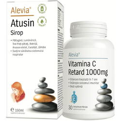 Pachet Sirop Atusin 150ml + Vitamina C Retard 1000mg 30cps ALEVIA