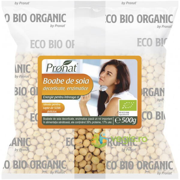Boabe de Soia Enzimatice Ecologice/Bio 500g, PRONAT, Alimente BIO/ECO, 1, Vegis.ro