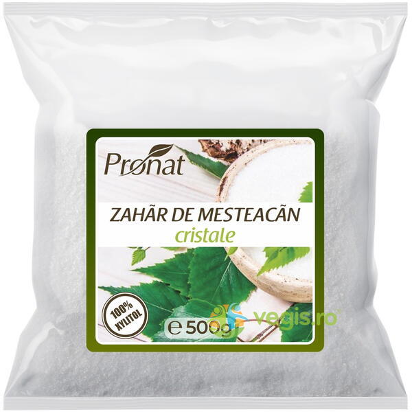 Zahar de Mesteacan Cristale (100% Xylitol) Ecologic/Bio 500g, PRONAT, Indulcitori naturali, 1, Vegis.ro