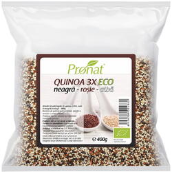 Quinoa Amestec (Neagra, Rosie si Alba) Ecologica/Bio 400g PRONAT