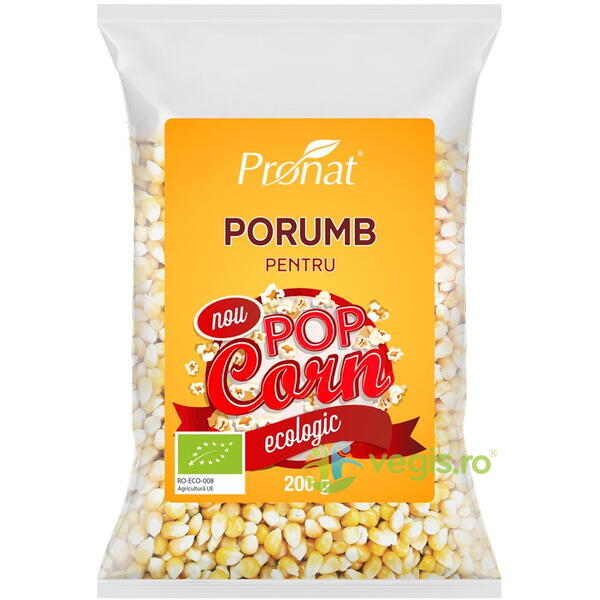 Porumb pentru Popcorn Ecologic/Bio 200g, PRONAT, Gustari, Saratele, 1, Vegis.ro