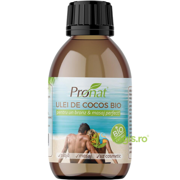 Ulei de Cocos Extravirgin pentru Uz Cosmetic Ecologic/Bio 100ml, PRONAT, Corp, 1, Vegis.ro