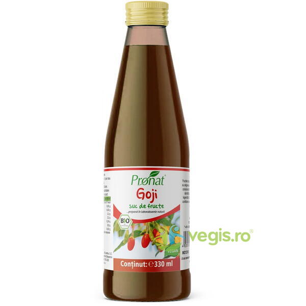 Suc de Goji 100% Ecologic/Bio 330ml, PRONAT, Siropuri, Sucuri naturale, 1, Vegis.ro