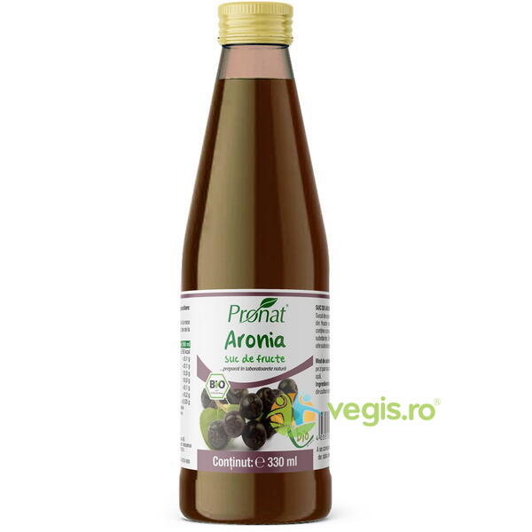 Suc de Aronia 100% Ecologic/Bio 330ml, PRONAT, Siropuri, Sucuri naturale, 1, Vegis.ro