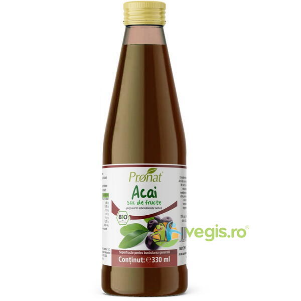Suc de Acai 100% Ecologic/Bio 330ml, PRONAT, Siropuri, Sucuri naturale, 1, Vegis.ro