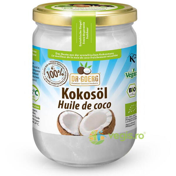 Ulei de Cocos Premium Raw Ecologic/Bio 500ml, DR. GOERG, Produse din Nuca de Cocos, 1, Vegis.ro
