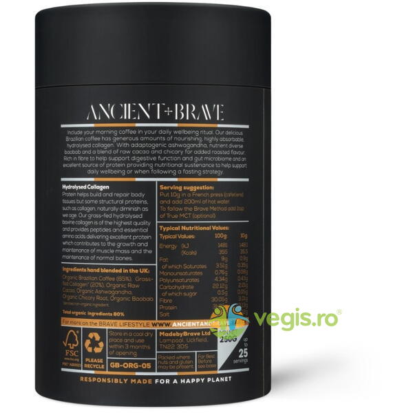 Coffee + Collagen 250g, ANCIENT AND BRAVE, Pulberi & Pudre, 2, Vegis.ro