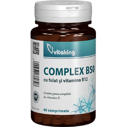 Complex B50 cu Folat si Vitamina B12 60cpr VITAKING
