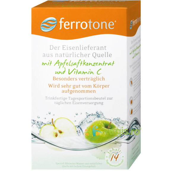 Ferrotone  Apple cu  Aroma de Mar, Fier si Vitamina C 14plicuri x 25ml, SPATONE, Capsule, Comprimate, 1, Vegis.ro