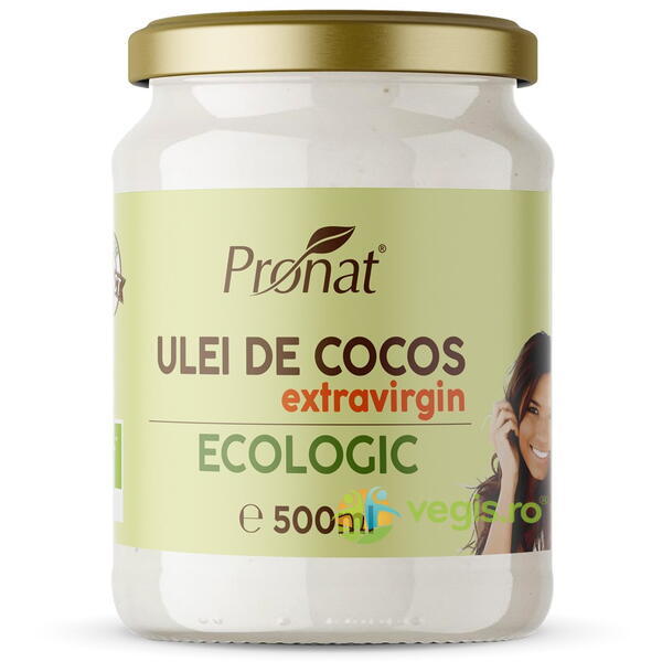 Ulei de Cocos Extravirgin Ecologic/Bio 500ml, PRONAT, Uleiuri Naturale, 2, Vegis.ro