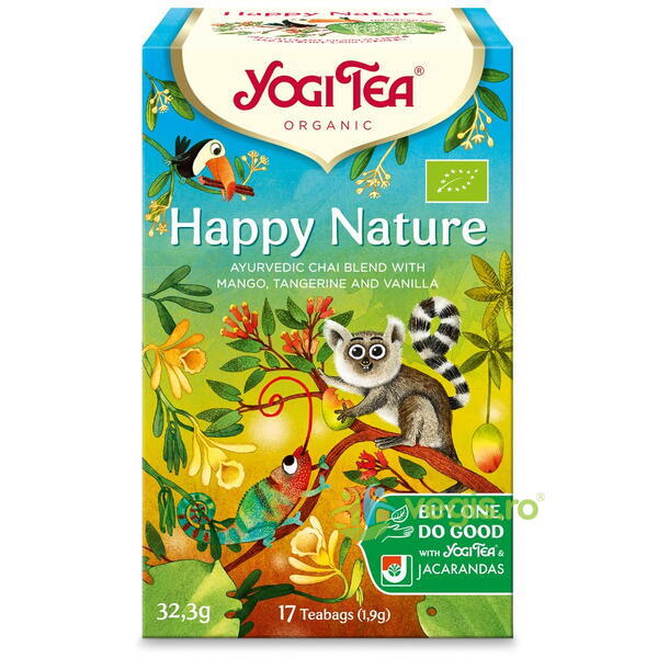 Ceai Happy Nature cu Mango, Mandarine si Vanilie Ecologic/Bio 17dz, YOGI TEA, Ceaiuri doze, 1, Vegis.ro