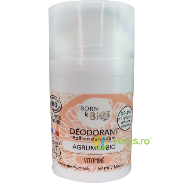 Deodorant Roll-On cu Citrice Ecologic/Bio 50ml, BORN TO BIO, Deodorante naturale, 1, Vegis.ro