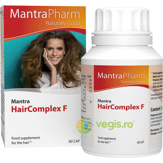 Mantra HairComplex F - Supliment pentru Sanatatea Parului 60cps, MANTRAPHARM, Remedii Capsule, Comprimate, 1, Vegis.ro
