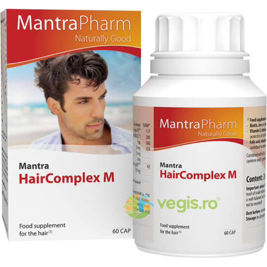 Mantra HairComplex M - Supliment pentru Sanatatea Parului 60cps, MANTRAPHARM, Remedii Capsule, Comprimate, 1, Vegis.ro