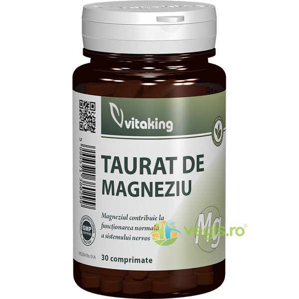 Taurat de Magneziu 200mg 30cpr, VITAKING, Vitamine, Minerale & Multivitamine, 1, Vegis.ro