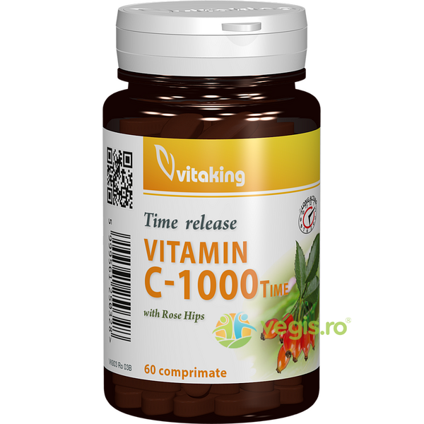 Vitamina C 1000mg 60cpr cu eliberare prelungita, VITAKING, Vitamina C, 1, Vegis.ro