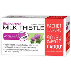 Pachet Milk Thistle (Silimarina) + Colina 90cps+30cps Cadou ZDROVIT