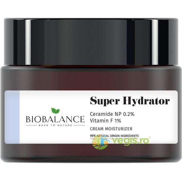 Crema Reparatoare Intensiv Hidratanta cu Ceramide 0.2% + Vitamina F 1% Super Hydrator 50ml, BIO BALANCE, Cosmetice ten, 2, Vegis.ro