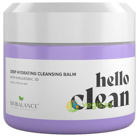 Balsam de Curatare Faciala 3in1 pentru Ten Normal sau Uscat cu Acid Hialuronic Hello Clean 100ml, BIO BALANCE, Cosmetice ten, 1, Vegis.ro